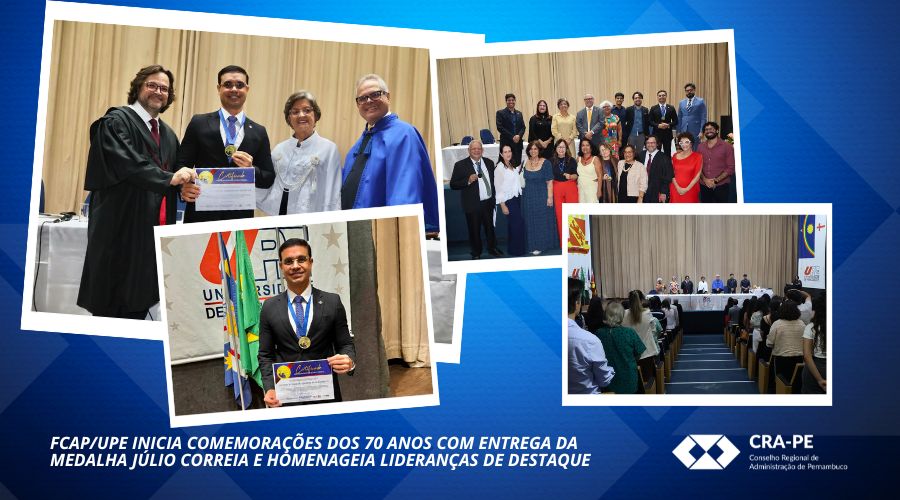 Leia mais sobre o artigo FCAP/UPE celebra 70 anos e homenageia presidente do CRA-PE com Medalha Júlio Correia